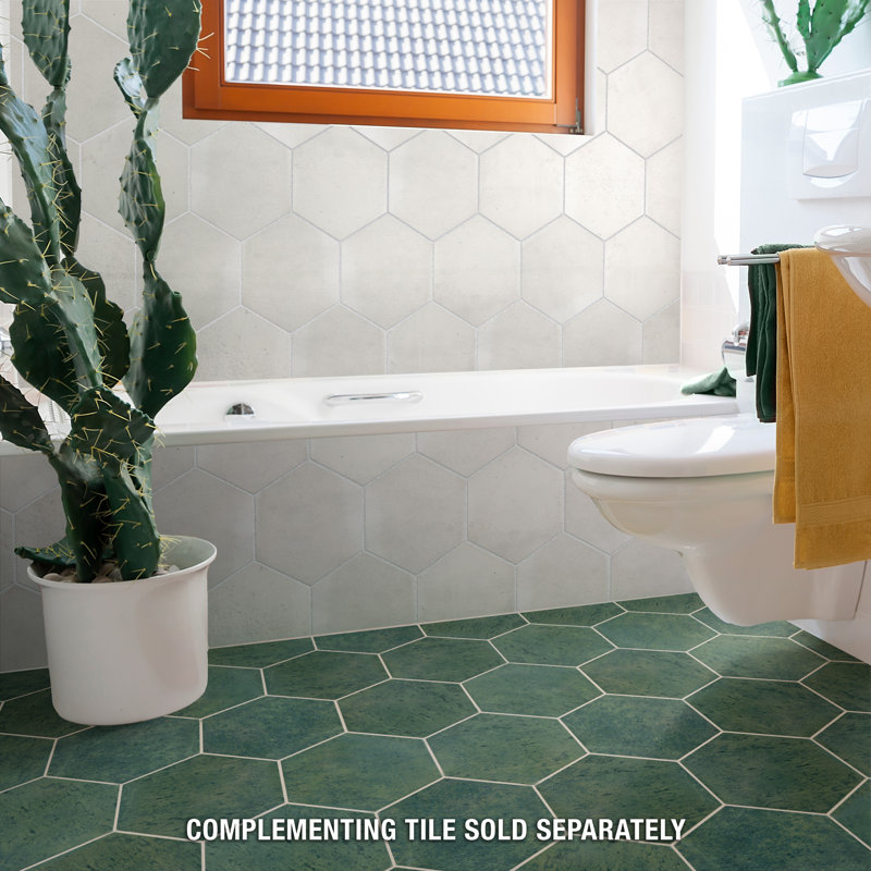 Capri 7" x 8" Porcelain Stone Look Wall & Floor Tile, Green