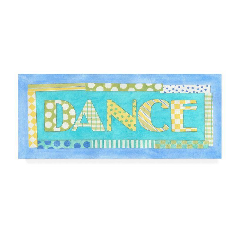 « danse expression », art textuel sur toile tendue, H 10 po x l 24 po x P 2 po