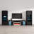 Entertainment 128.7" Modern Entertainment Center with Electric Fireplace, High Gloss Finish, Media Storage-430822501