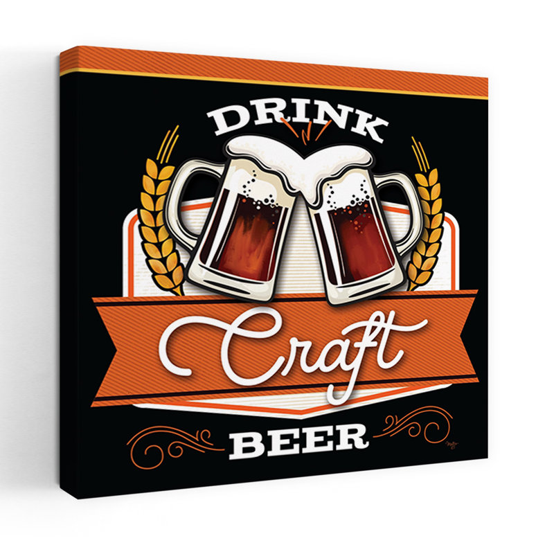 «Drink Craft Beer», art contemporain, H 32 po x l 32 po
