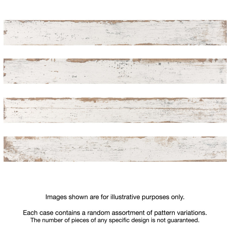 Retro 3" x 24" Porcelain Wood Look Wall & Floor Tile, White