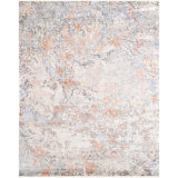 Neo Villa Floral Area Rug in Gray