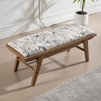 Chenille Upholstered Bench