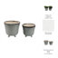 Sagebrook Home Unique Footed Planters, Ivory, 2-Pieces-1780321513