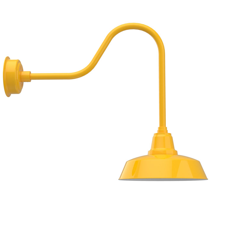 Luminaire de grange d’extérieur à del Vandervliet, Jaune, H 26,13 po x l 14 po x P 32 po