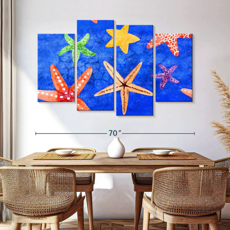 Brampt Underwater Starfish Pattern, 42" H x 68" W
