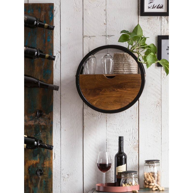 Circle, 40cm H x 40cm W x 20cm D, Walnut