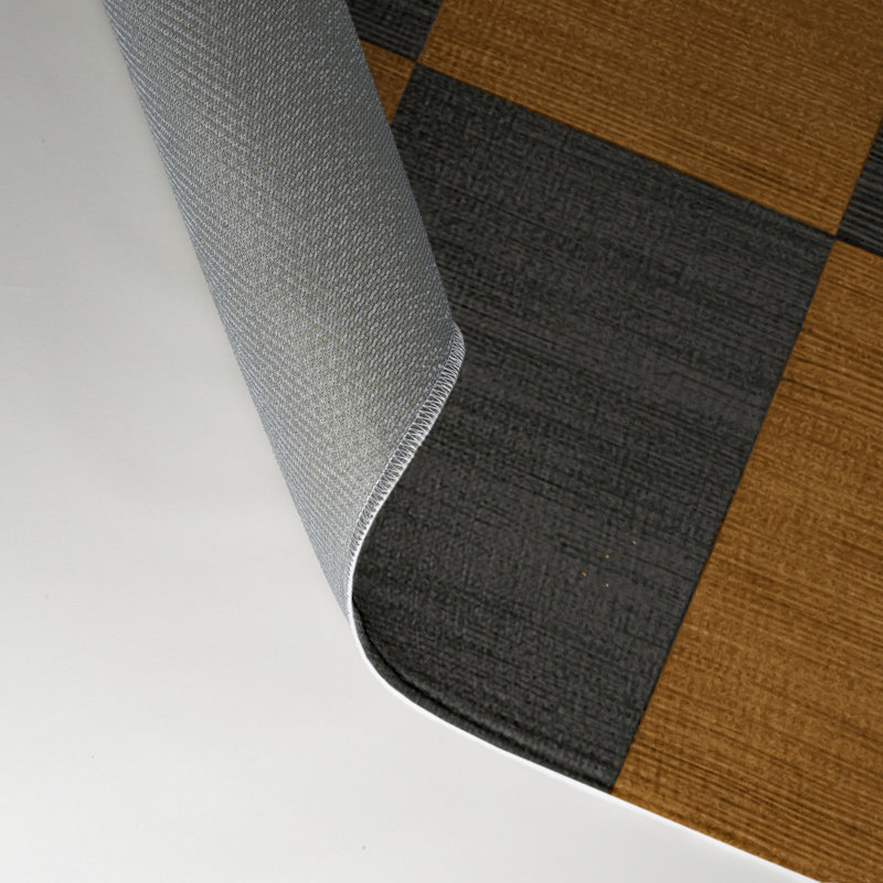 Tapis d'intérieur et d'extérieur à carreaux brun, Rectangle 5 pi x 7 pi