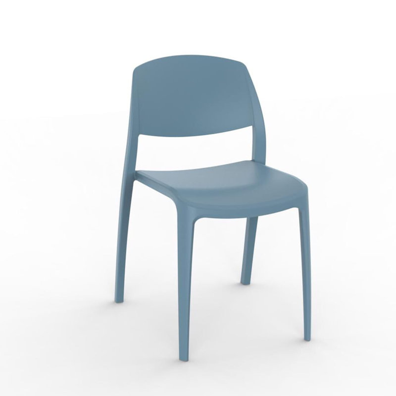 Smart Outdoor Dining Side Chair, Retro Blue