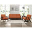 Chaise de style rétro Brockenhurst en orange: bois massif, tissu texturé, orange noyer Revêtement: structure en bois, finition-125223516