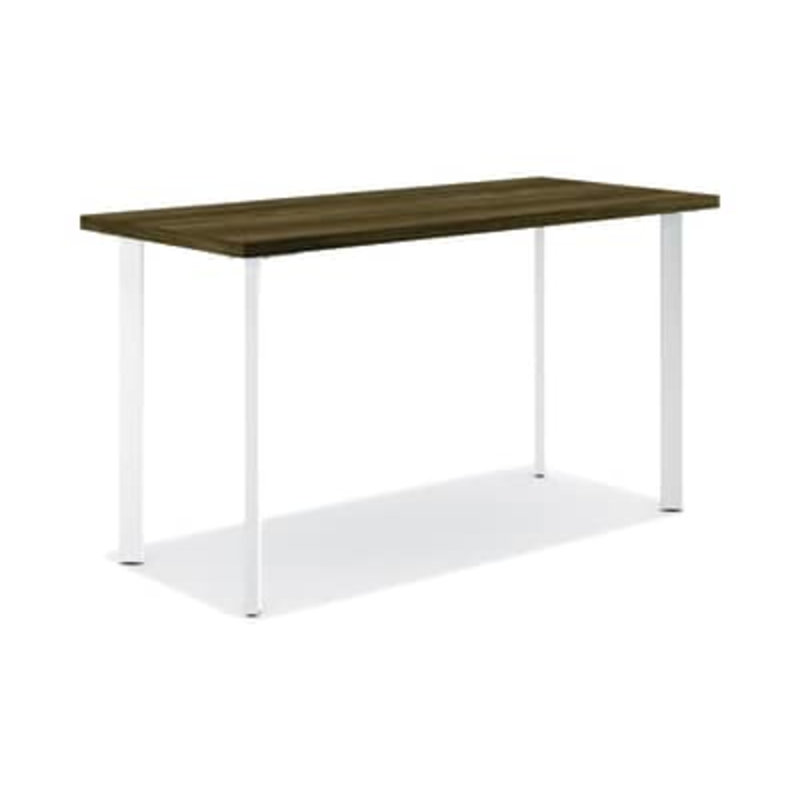 Bureau HON Coze, plateau en noyer Florence, structure blanche, l 48 po, L 48 po x P 24 po, Noyer Florence / blanc designer