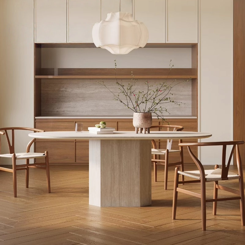 Table de salle à manger ovale, design tendance, H 29,52 po x L 55,11 po x l 31,49 po