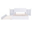 Grand lit plateforme avec rangement et tablettes gigognes TG, blanc