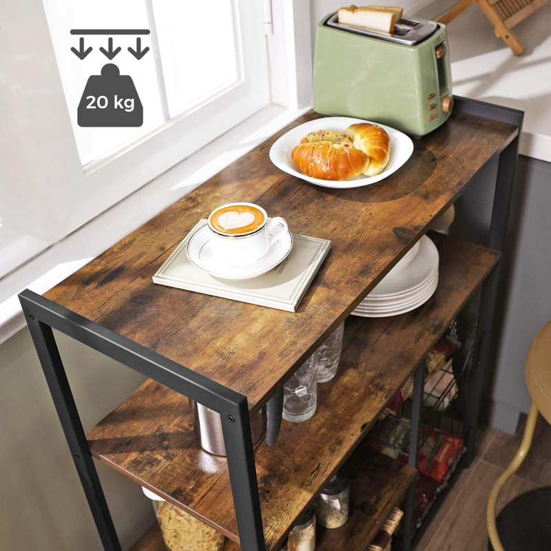 Aaliyahmarie 95cm 4 shelf Shelving Unit with 2 Baskets and Hooks