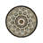 Patio Side Table With Shelf In Brown+Black. Ceramic Tile Surface For Long-Lasting Use. Black Steel Frame Scrolling Legs. 14" Diameter. Assembly Required Brown+Black Table. Delicate Design. Shelf.