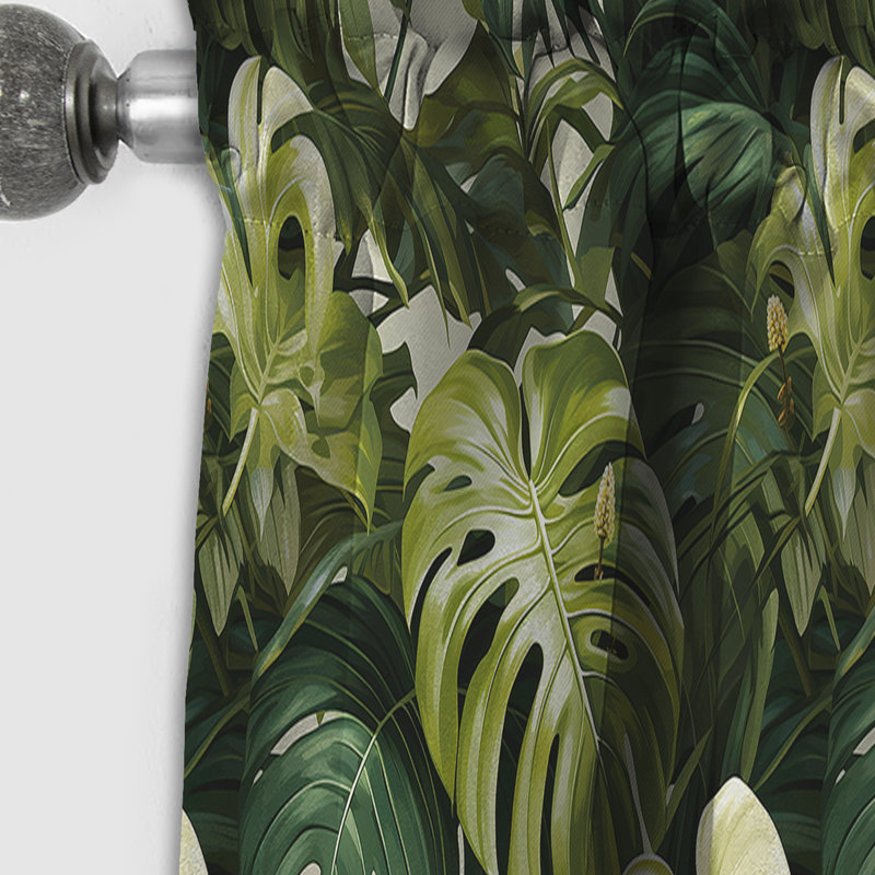 Monstera Elegance Tropical Motif I - Rideau floral - Rideau occultant floral - 1 panneau, L 52 po x L 95 po