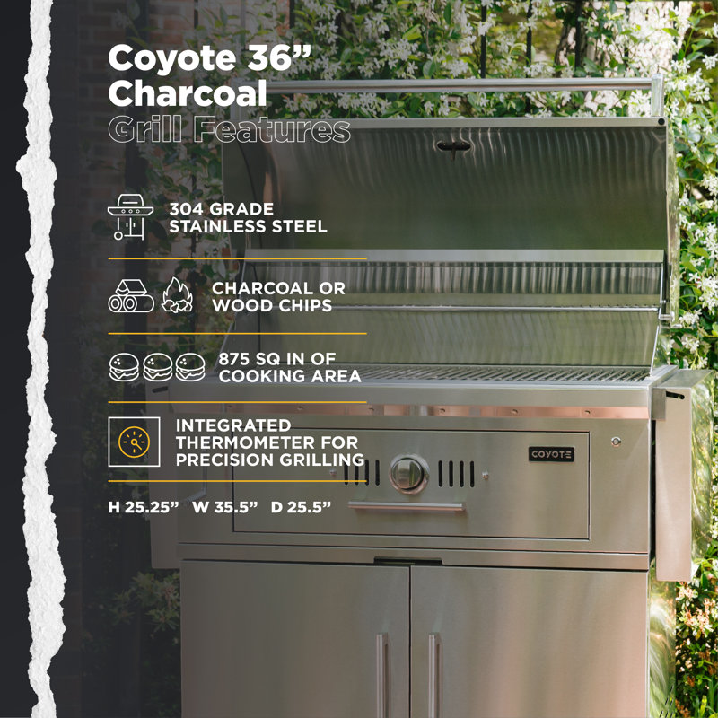 Coyote Grills 36" Barrel Charcoal Grill