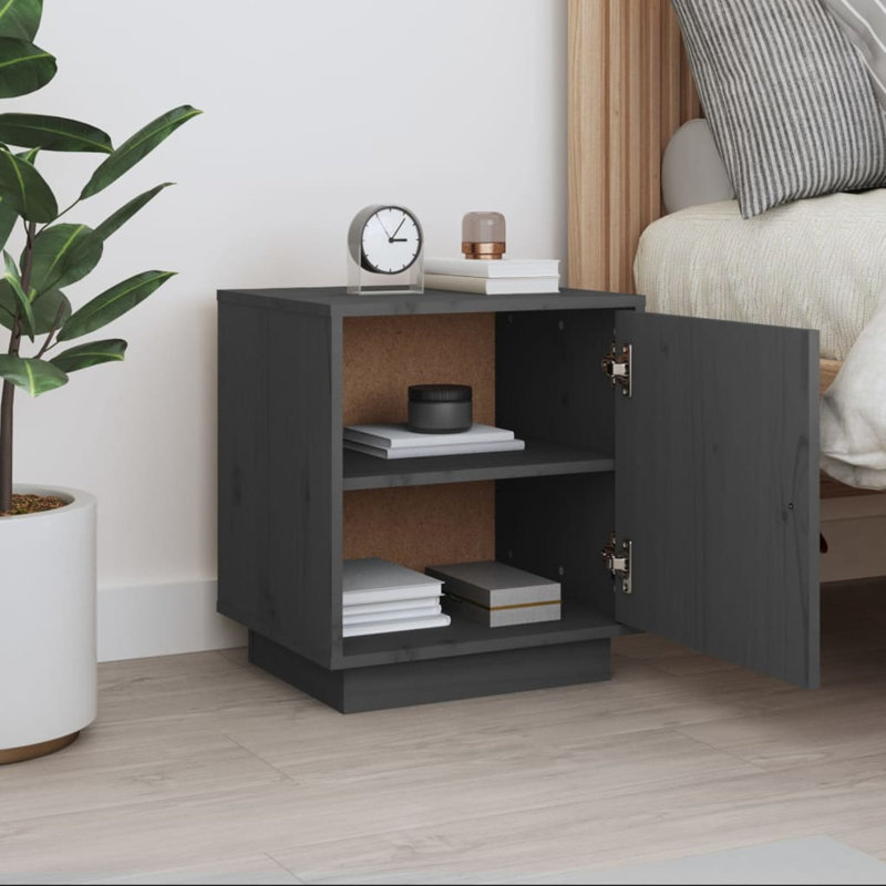 Julea Bedside Table, Grey