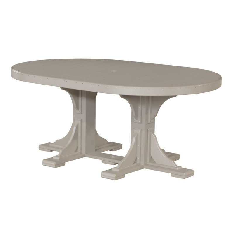 Table ovale Pelagius, Bois vieilli, H 30,25 po x l 72,5 po x P 48 po, Bois vieilli