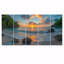 Photo panoramique d'une plage rocheuse au lever du soleil - ensemble d'art sur toile plage-616894638