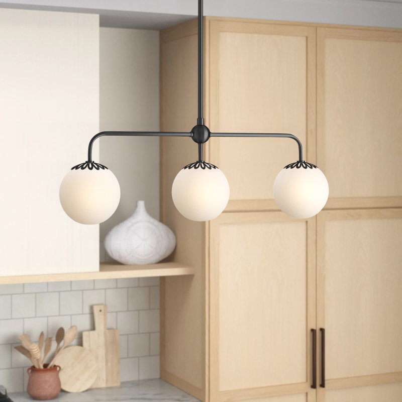 Deniaud 3 - Light Kitchen Island Pendant, Old Bronze