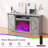 70" TV Stand With Electric Fireplace,Vintage Double Door Fireplace Cabinet For Living Room,Bedroom,Music Player/Entertainment Center, Adjustable Color/Temperature/UL List-450946647-450946667