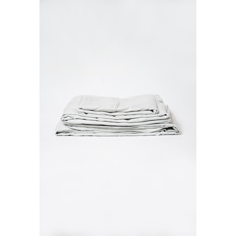 4-Piece Pewter Bamboo Full Hypoallergenic Sheet Set, 75" L x 53" W, Pewter