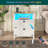 Farmhouse Night Stand For Bedroom, Rustic Vintage Nightstand With Charging Station And Led Lights, Bedside Table With 2 Drawers And Open Cubby, Retro Side End Side With Storage-592260504