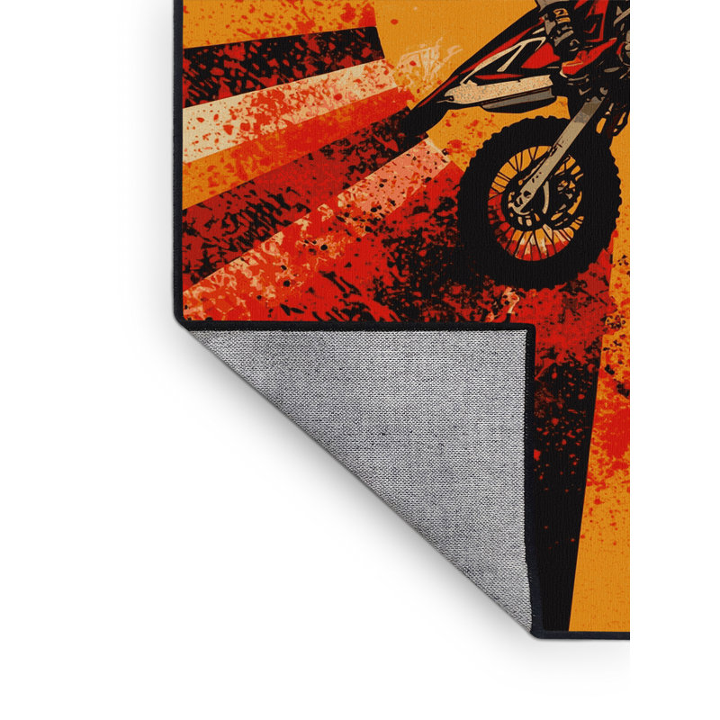 Tapis brun foncé et noir éclaboussé à la machine à motif de sauts de motocross Takengon, 5 x 8