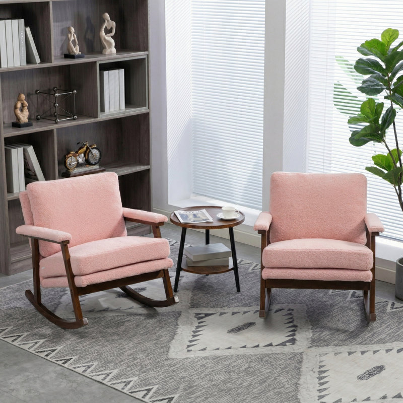 Fauteuil rembourré de style médiéval moderne, Rose clair