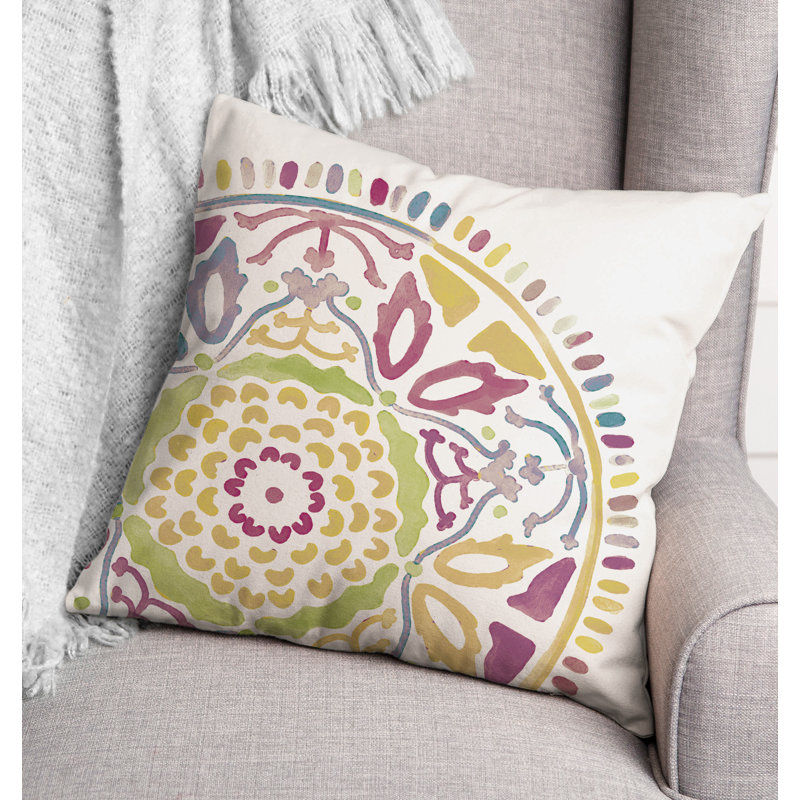 Housse et insert de coussin extérieur d'extérieur, Vert/mauve, Floral 5