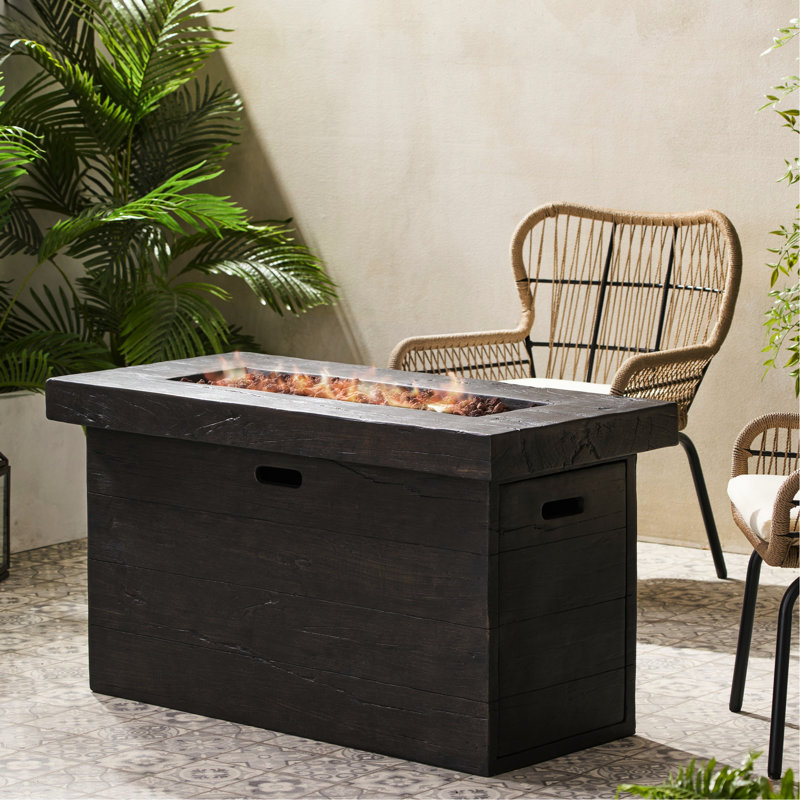 50,000 Fire Pit 45' Rectangular, Brown, Create Outdoor Coziness Magnesium Oxide Rectangular , Enticing Hub