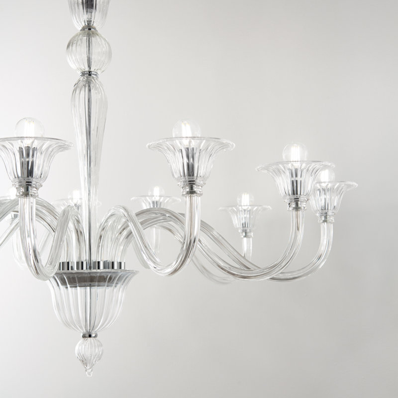 Brigitta 8 - Light Candle Style Pendant, Transparent