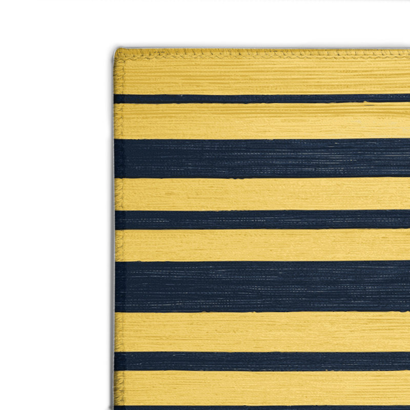 Tapis intérieur / extérieur jaune HorizontalStripes, Rectangle 4pi x 6 pi