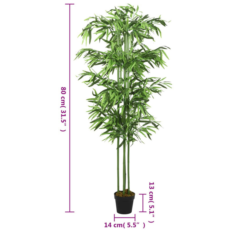 Faux Bamboo Tree in Pot, 80cm H x 14cm W