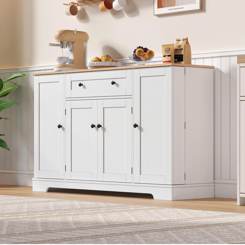 138cm Sideboard, White/Natural