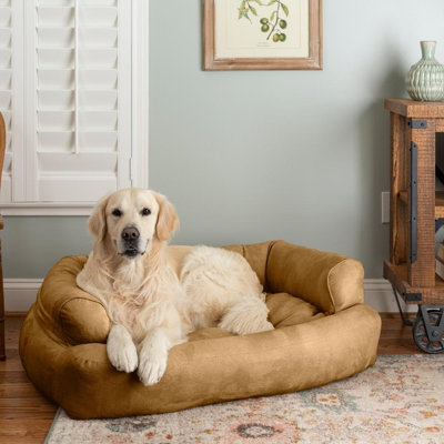 Canapé pour chien de luxe avec traversin en microsuède ultrarembourré Snoozer