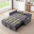 55.1" 3-In-1 Convertible Sofa Bed, Modern Velvet Double Sofa Futon Sofa Bed With Adjustable Back, Storage Bag And Pillow, For Living Room, Bedroom-805611081-805611075