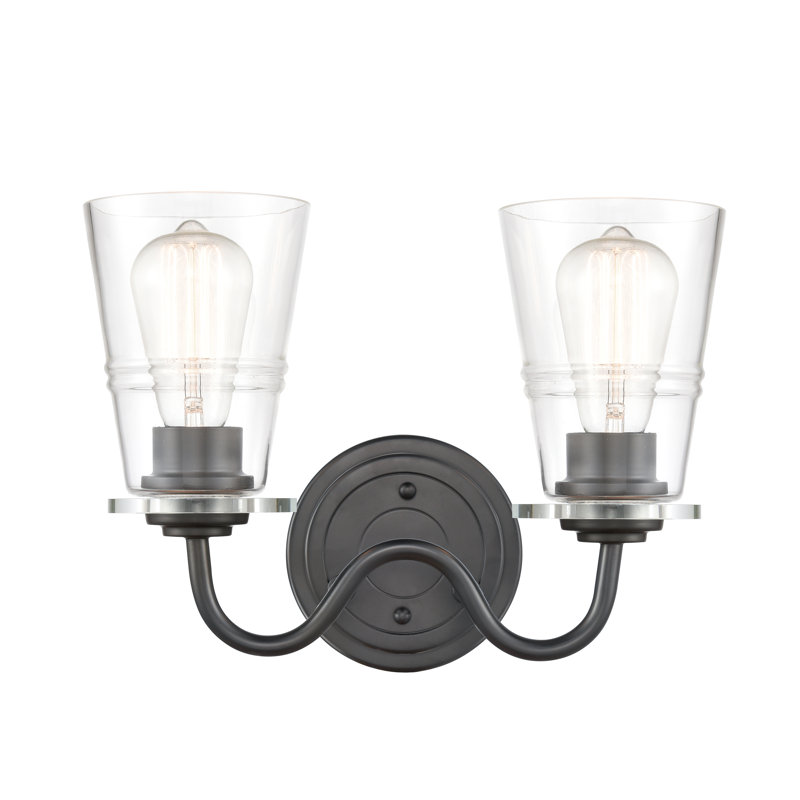 Éclairage pour meuble-lavabo à 2 lumières à intensité réglable Hayman, Noir mat, DEL