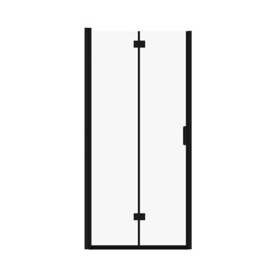 Solvyn Semi-Frameless Bi-Fold Pivot Shower Door with 1/4" Tempered Glass and Space-Saving Design