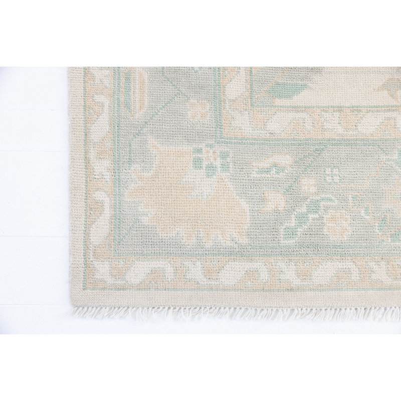Weezie Hand Knotted Wool Oriental Area Rug, Rectangle 8' x 10'