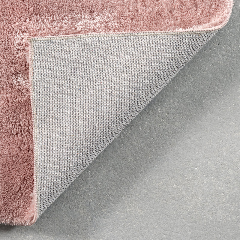 Loni Solid Machine Washable Runner Shag Rug for Living Room Bedroom Dining Room Nursery Entryway Hallway, Square 4'