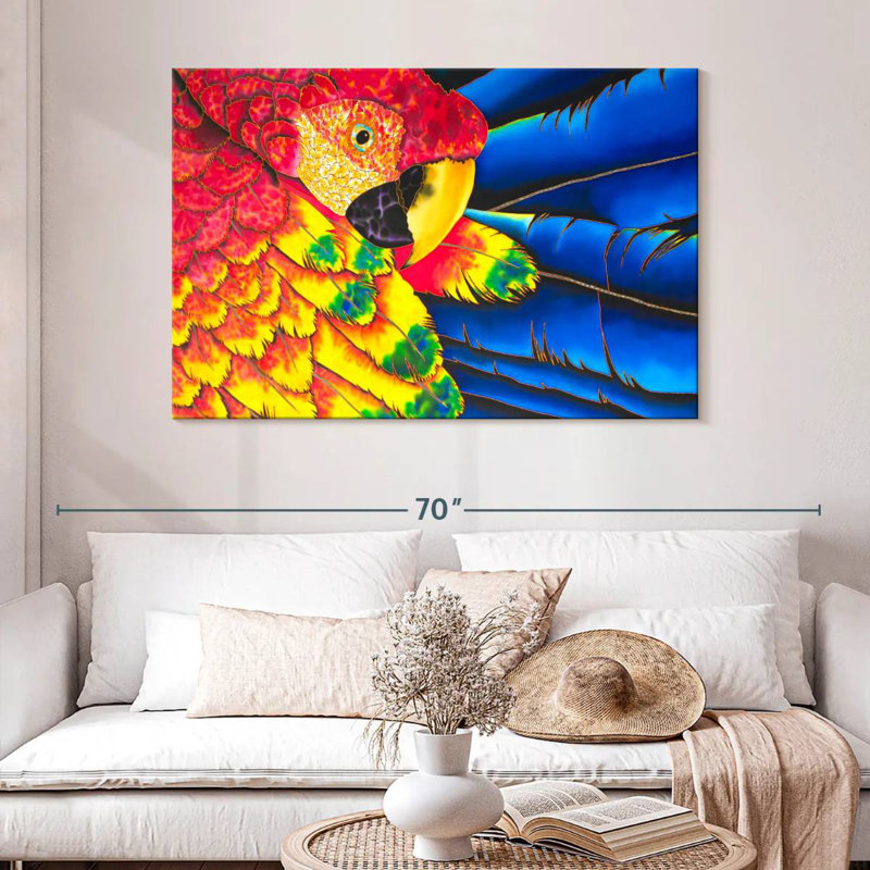 Brampt Scarlet Macaw Splendor, 32" H x 48" W