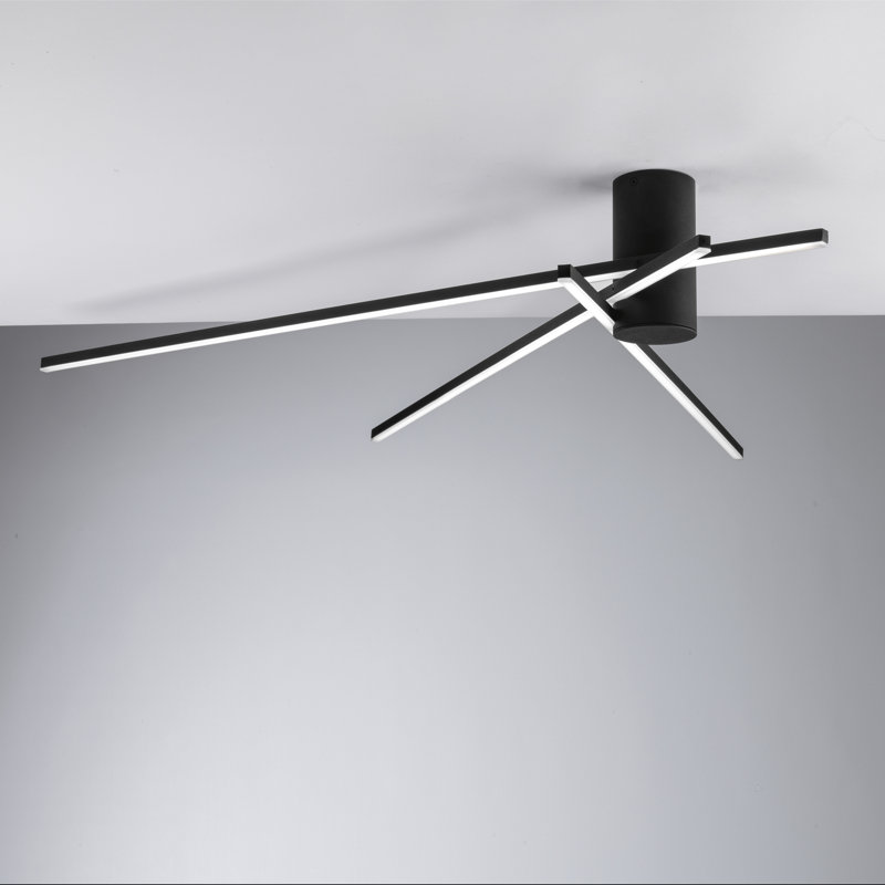 Acrylic LED Flush Mount, Black, 3000 Kelvins