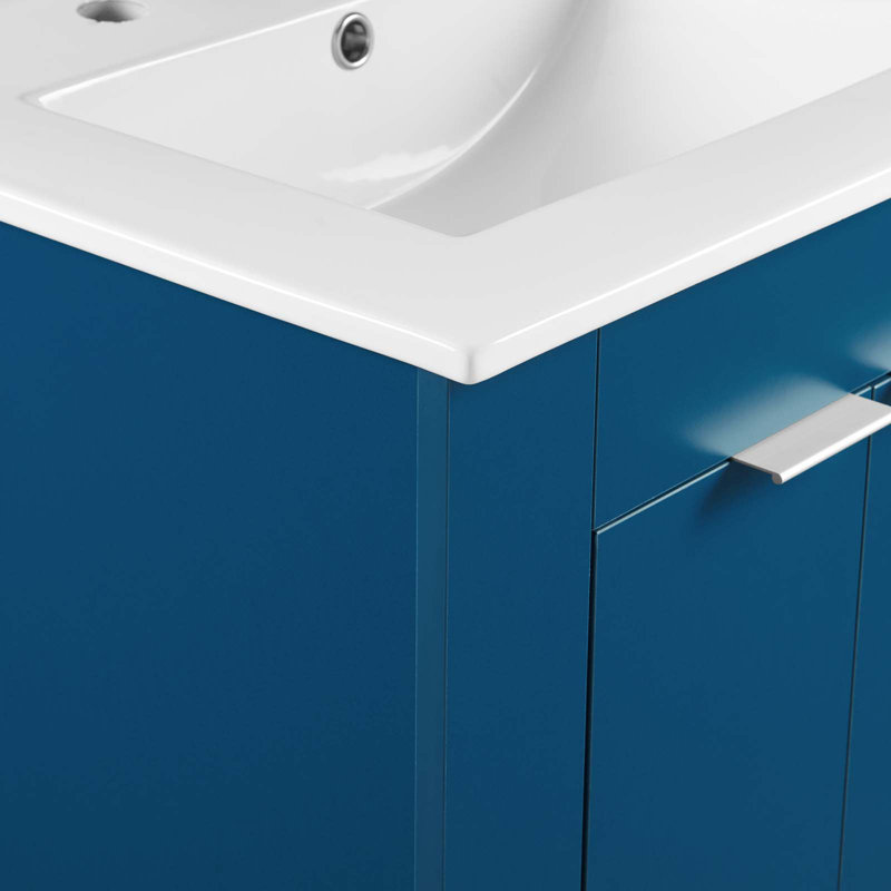 Maybelle 24" Bathroom Vanity by Modway, Navy, White
