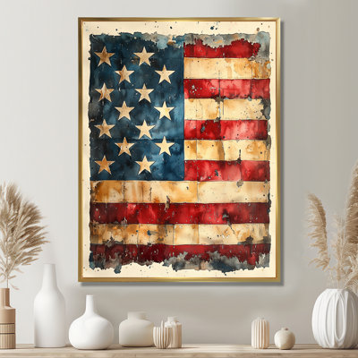 Usa Flag Or Liberty In Vintage Style - Usa Canvas Print