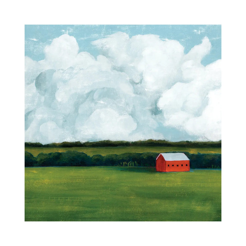 Lone Barn II by Grace Popp - Wrapped Canvas Painting, 30.48cm H x 30.48cm W x 1.91cm D