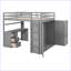 Lit mezzanine moderne avec tiroirs, bureau et garde-robe-999865465-999865446