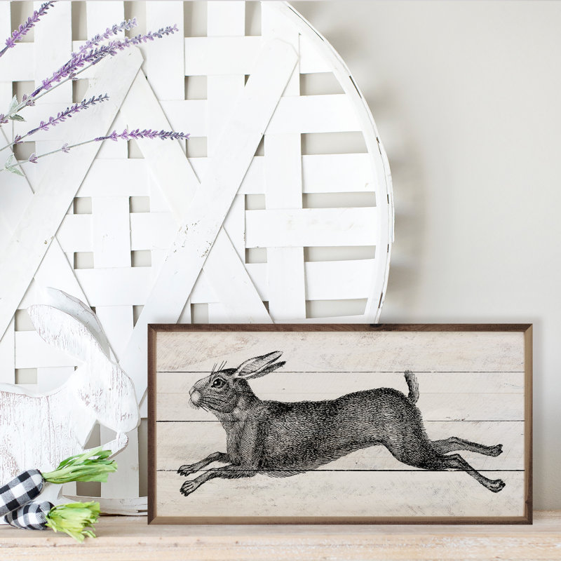 Imprimé lapin, H 12 po x l 24 po x P 1 po