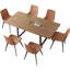 Ensemble de table de salle à manger moderne pour 6 à 8 personnes, ensemble de table de salle à manger extensible en bois et 6 chaises rembourrées, meubles de cuisine
